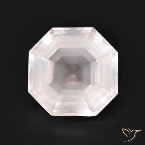 Cuarzo rosa Rosado rosa muy claro natural de 5.10 ct, Corte Octágono / Esmeralda, Transparente