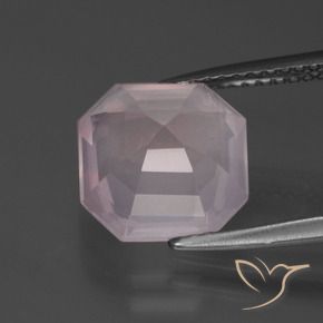 Cuarzo rosa Rosado claro natural de 4.48 ct, Corte Octágono / Esmeralda, Transparente