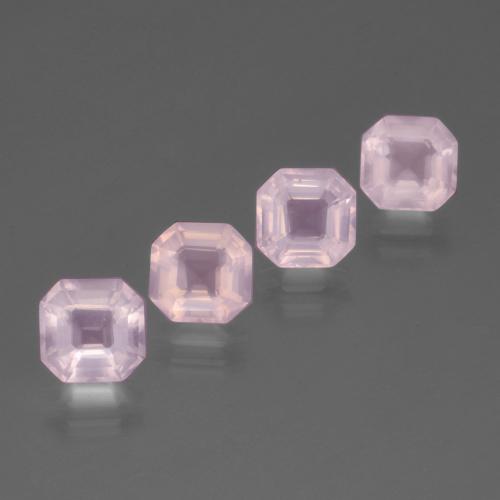 Gemas de cuarzo rosa rosa natural de 7,24 ct, corte esmeralda, transparente