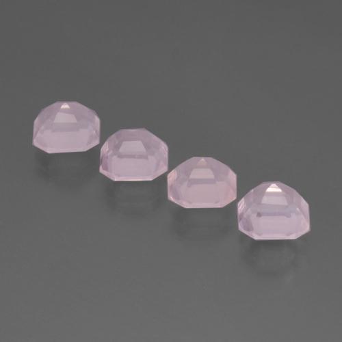 Gemas de cuarzo rosa rosa natural de 7,24 ct, corte esmeralda, transparente