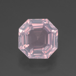 Cuarzo rosa rosa natural de 3,18 ct, corte esmeralda, transparente