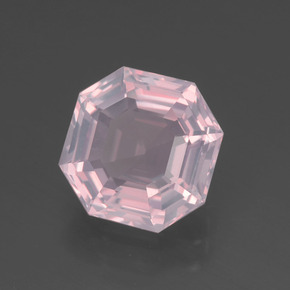 Cuarzo rosa rosa natural de 3,18 ct, corte esmeralda, transparente