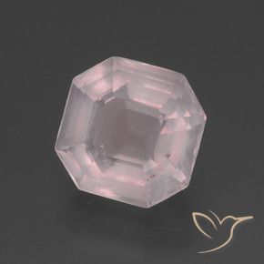 Cuarzo rosa Rosado muy claro natural de 3.50 ct, Corte Octágono / Esmeralda, Transparente