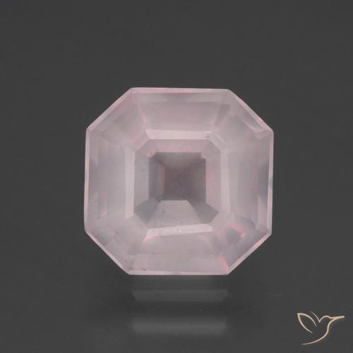 3.36ct Natural Rosado rosa muy claro Cuarzo rosa, corte esmeralda, Transparente