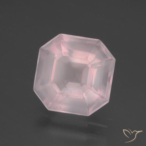 Cuarzo rosa Rosado rosa muy claro natural de 3.36 ct, Corte Octágono / Esmeralda, Transparente