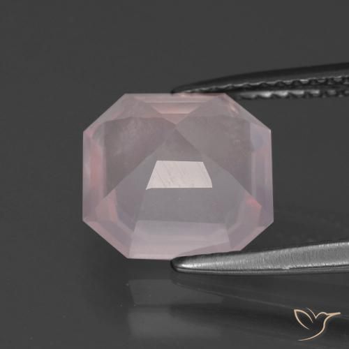 Cuarzo rosa Rosado rosa muy claro natural de 3.36 ct, Corte Octágono / Esmeralda, Transparente