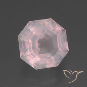 Cuarzo rosa Rosado muy claro natural de 3.82 ct, Corte Octágono / Esmeralda, Transparente