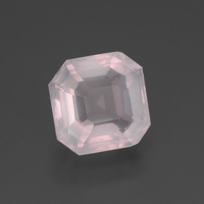 Cuarzo rosa rosa natural de 2,32 ct, corte esmeralda, transparente