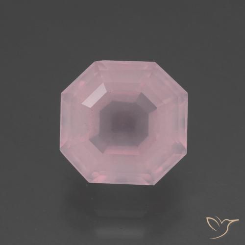 3.28ct Natural Rosado medio Cuarzo rosa, corte esmeralda, Transparente