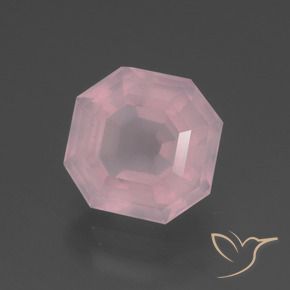 Cuarzo rosa Rosado medio natural de 3.28 ct, Corte Octágono / Esmeralda, Transparente