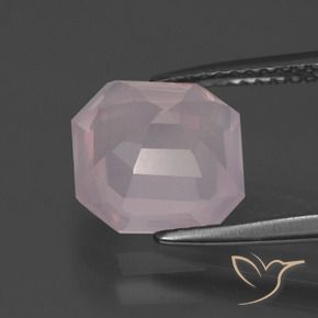 Cuarzo rosa Rosa rosado natural de 3.58 ct, Corte Octágono / Esmeralda, Transparente