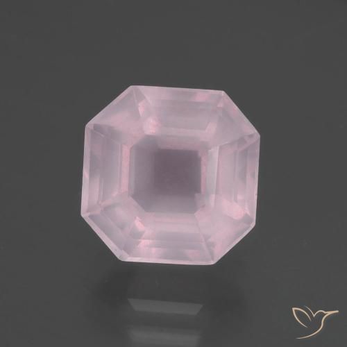 3.77ct Natural Rosado Bubblegum Cuarzo rosa, corte esmeralda, Transparente