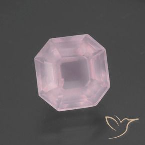 Cuarzo rosa Rosado Bubblegum natural de 3.77 ct, Corte Octágono / Esmeralda, Transparente