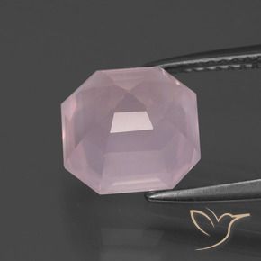 Cuarzo rosa Rosado Bubblegum natural de 3.77 ct, Corte Octágono / Esmeralda, Transparente