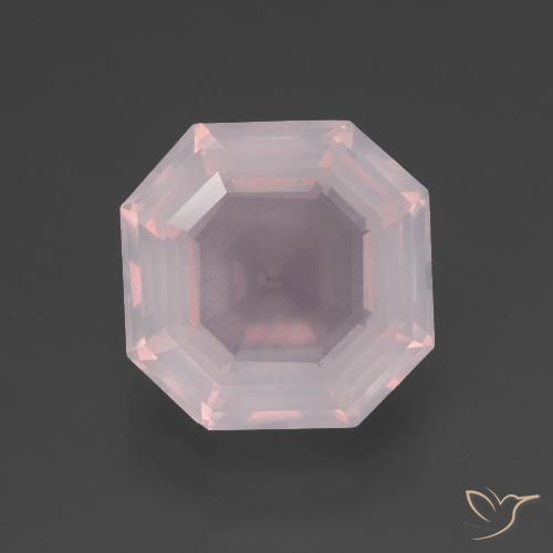 3.53ct Natural Rosado durazno claro Cuarzo rosa, corte esmeralda, Transparente