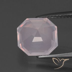 Cuarzo rosa Rosado durazno claro natural de 3.53 ct, Corte Octágono / Esmeralda, Transparente