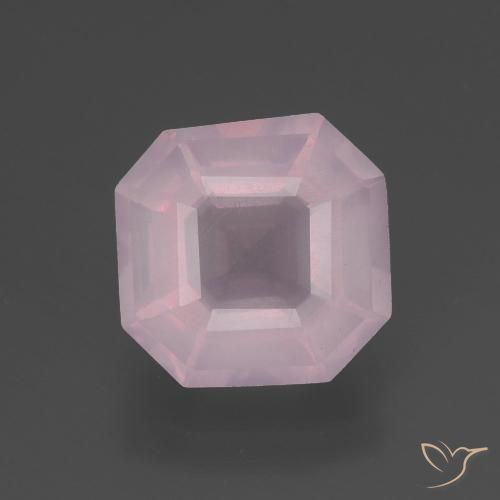 3.29ct Natural Rosado Bubblegum Cuarzo rosa, corte esmeralda, Transparente