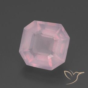 Cuarzo rosa Rosado Bubblegum natural de 3.29 ct, Corte Octágono / Esmeralda, Transparente