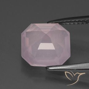 Cuarzo rosa Rosado Bubblegum natural de 3.29 ct, Corte Octágono / Esmeralda, Transparente