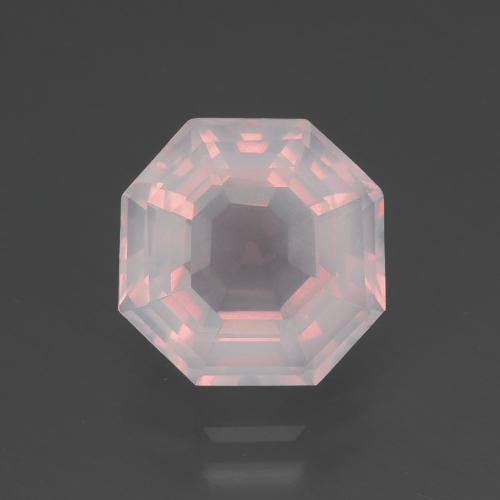 Cuarzo rosa rosa natural de 3,40 ct, corte esmeralda, transparente