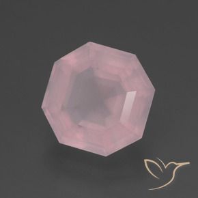Cuarzo rosa Rosado claro natural de 3.48 ct, Corte Octágono / Esmeralda, Transparente
