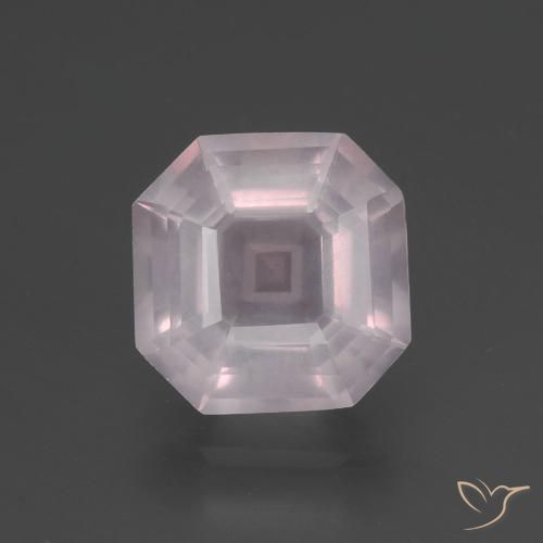 3.11ct Natural Rosado claro Cuarzo rosa, corte esmeralda, Transparente