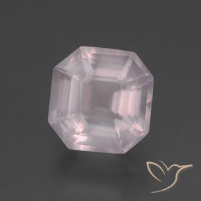 Cuarzo rosa Rosado claro natural de 3.11 ct, Corte Octágono / Esmeralda, Transparente
