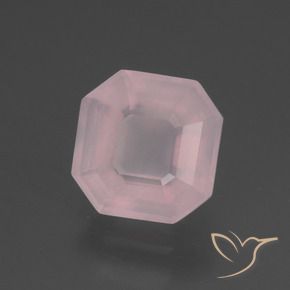 Cuarzo rosa Rosado claro natural de 3.13 ct, Corte Octágono / Esmeralda, Transparente