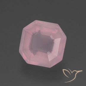 Cuarzo rosa Rosado rosa medio natural de 3.04 ct, Corte Octágono / Esmeralda, Transparente