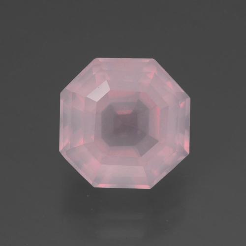Cuarzo Rosa Rosa rosado natural de 3.64 ct, corte esmeralda, Transparente