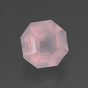 Cuarzo Rosa Rosa rosado natural de 3.64 ct, corte esmeralda, Transparente