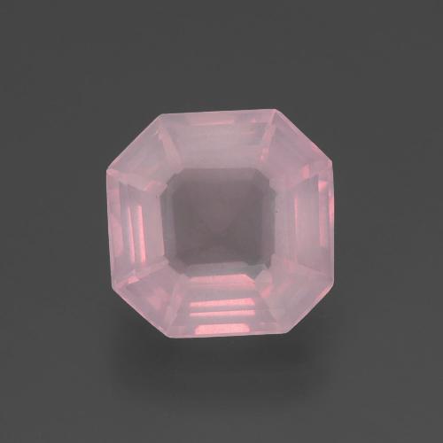 Cuarzo rosa rosa natural de 2,89 ct, corte esmeralda, transparente