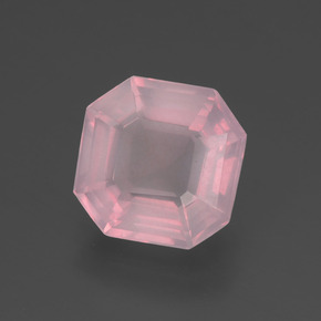 Cuarzo rosa rosa natural de 2,89 ct, corte esmeralda, transparente