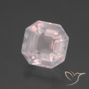 Cuarzo rosa Rosado muy claro natural de 3.42 ct, Corte Octágono / Esmeralda, Transparente