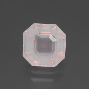 Cuarzo rosa rosa natural de 2,67 ct, corte esmeralda, transparente