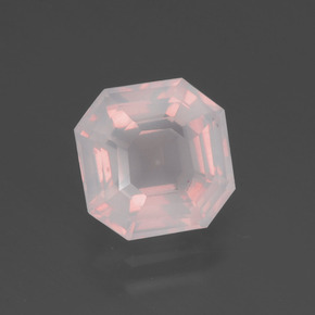 Cuarzo rosa rosa natural de 2,67 ct, corte esmeralda, transparente
