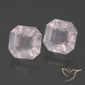 Gemas de Cuarzo rosa Rosado muy claro natural de 4.59 ct, Corte Octágono / Esmeralda, Transparente