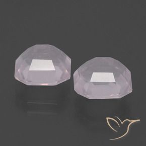 Gemas de Cuarzo rosa Rosado muy claro natural de 4.59 ct, Corte Octágono / Esmeralda, Transparente
