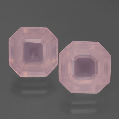 Gemas de cuarzo rosa rosa natural de 8,03 ct, corte esmeralda, transparente