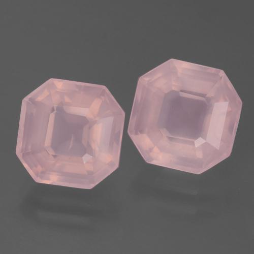 Gemas de cuarzo rosa rosa natural de 8,03 ct, corte esmeralda, transparente