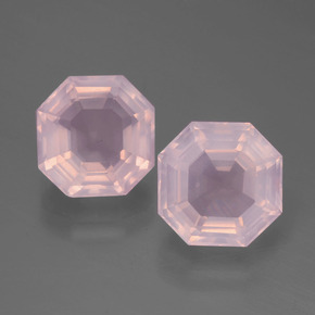 Gemas de cuarzo rosa rosa natural de 5,62 ct, corte esmeralda, transparente