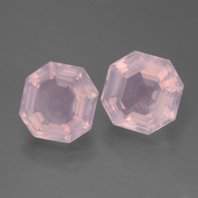 Gemas de cuarzo rosa rosa natural de 5,62 ct, corte esmeralda, transparente