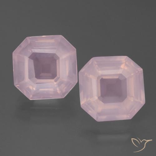 6.71ctw Natural Rosa rosado Cuarzo rosa, corte esmeralda, Transparente