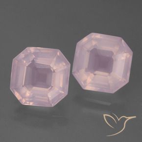Gemas de Cuarzo rosa Rosa rosado natural de 6.71 ct, Corte Octágono / Esmeralda, Transparente