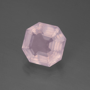 Cuarzo rosa rosa natural de 3,24 ct, corte esmeralda, transparente