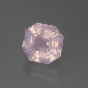 Cuarzo rosa rosa natural de 3,29 ct, corte esmeralda, transparente