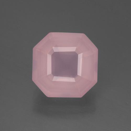 Cuarzo rosa rosa natural de 3,59 ct, corte esmeralda, transparente