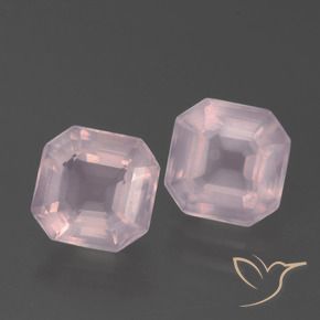 Gemas de Cuarzo rosa Rosado claro natural de 3.60 ct, Corte Octágono / Esmeralda, Transparente