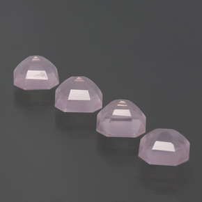 Gemas de cuarzo rosa rosa natural de 7,26 ct, corte esmeralda, transparente