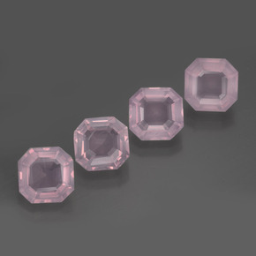 Gemas de cuarzo rosa rosa natural de 9,01 ct, corte esmeralda, transparente
